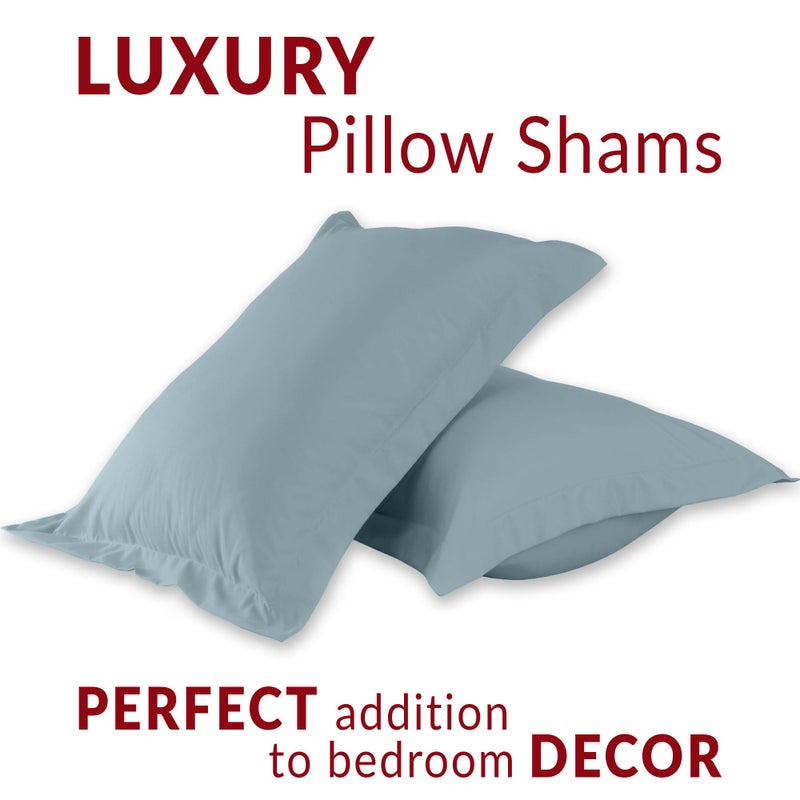 Mellanni Pillow Shams Set - 2 PC Iconic Collection Decorative Pillow Covers - Soft, Cooling, Wrinkle, Fade, Stain Resistant - Luxury Bed Accessories (Standard 20"x26", Spa Blue) - Image 4